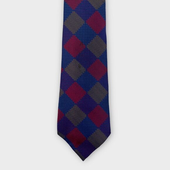 Coach Necktie Mens Argyle Checkered Colorful Italian Silk Made in USA 58 x 3 ¾" - Picture 2 of 13